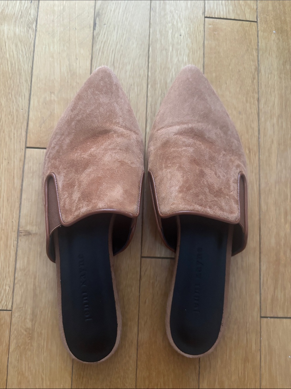 Jenni Kayne Pointed Velvet Mules in Dusty Rose